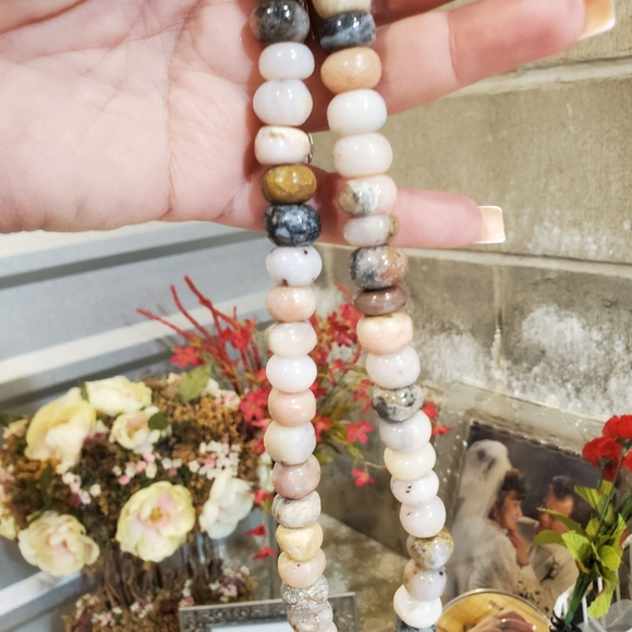 656cwt GENUINE AUSTRALIAN Opal necklace each pc 12-15mm. Gorgeous 20" - Picture 9 of 9